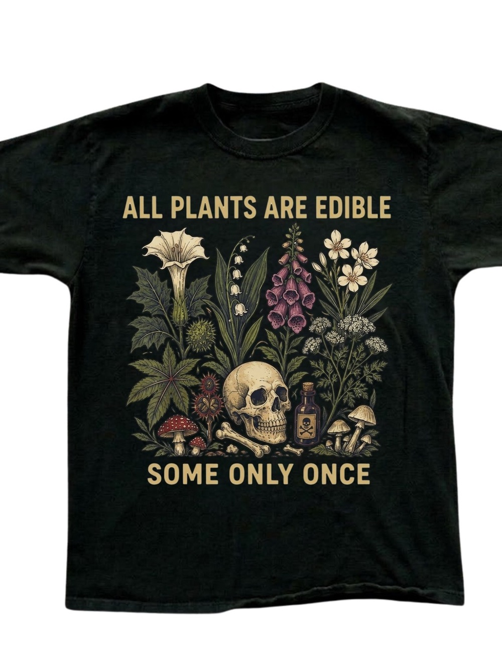 Gildan Edgy Plant Lover Graphic Black T-shirt